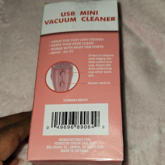 Compact NIB USB Mini Vacuum Cleaner - Pink - Picture 6 of 8